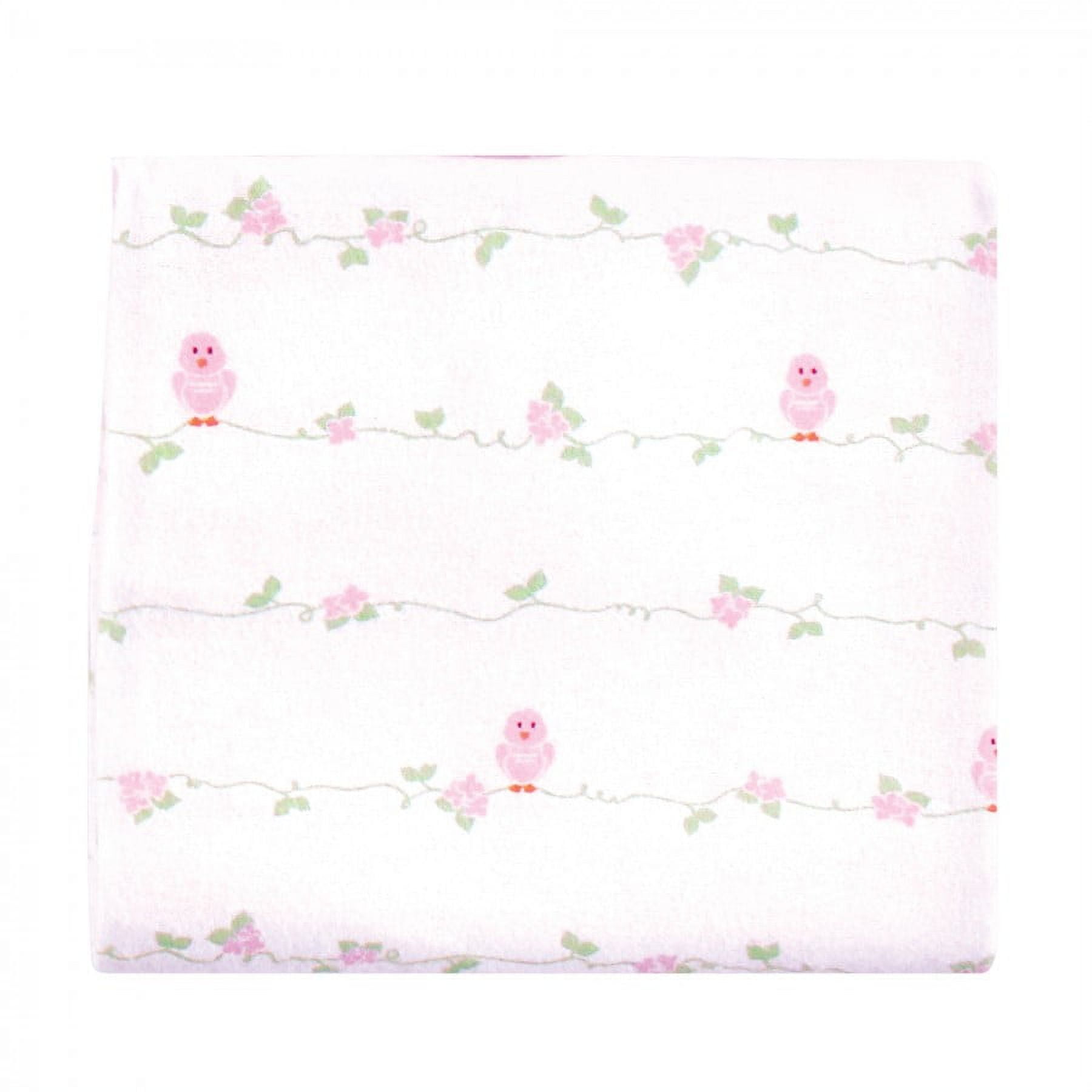 Luvable Friends Baby Girl Cotton Flannel Receiving Blankets, Bird 7-Pack, One Size