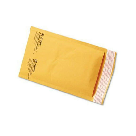 Jiffylite Self-Seal Bubble Mailer 00, Barrier Bubble Lining, Self-Adhesive Closure, 5 x 10, Golden Brown Kraft, 250/Carton