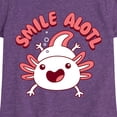 thumbnail image 3 of Instant Message - Smile Alotl - Toddler And Youth Girls Short Sleeve Graphic T-Shirt, 3 of 6