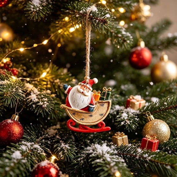 Fmbmuo Christmas Tree Ornaments Xmas Hanging Decorations Cute Mini Resin Pendant for Holiday Window Home Wreath Decor Christmas Decor,Multicolor