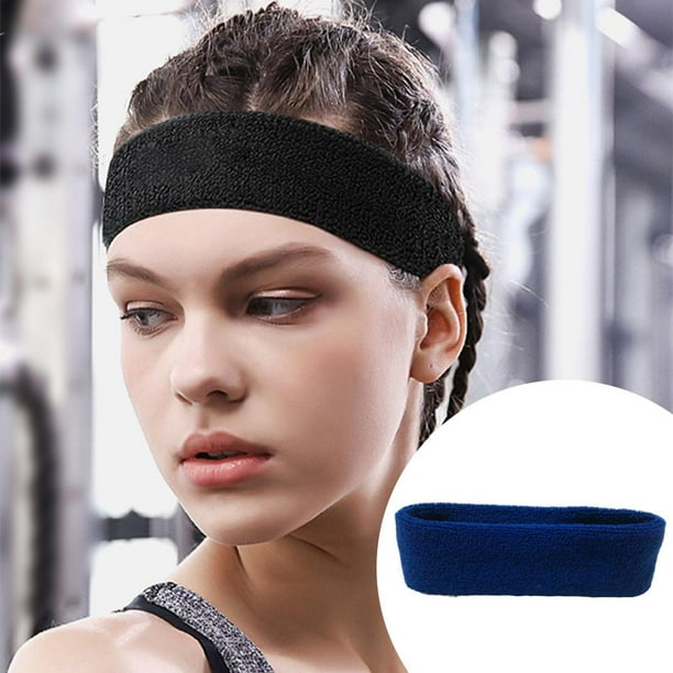 Diademas unisex Diadema deportiva atlética Toalla elástica Diadema Diadema fina para el sudor para fútbol Pilates Tenis - NAVY Salvador Pañal de spa