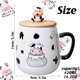thumbnail image 2 of Cute Cow Coffe Mug with Cover and Spoon, Ceramic Cow Coffee mug, 420ml Kawaii Cow Mugs, 3D Animal Cow Mug Prefect Gifts For Boys Girl Women Kid (Soaki, 2 of 4