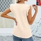 thumbnail image 4 of Fiudx Ofertas y Liquidaciones Blusa Informal de Moda para Mujer, Top Liso de Manga Corta con Cuello En V y Pliegues, 4 of 5