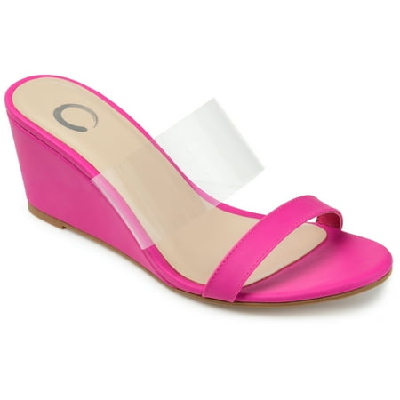 

Journee Collection Womens Angelina Slip On Open Toe Wedge