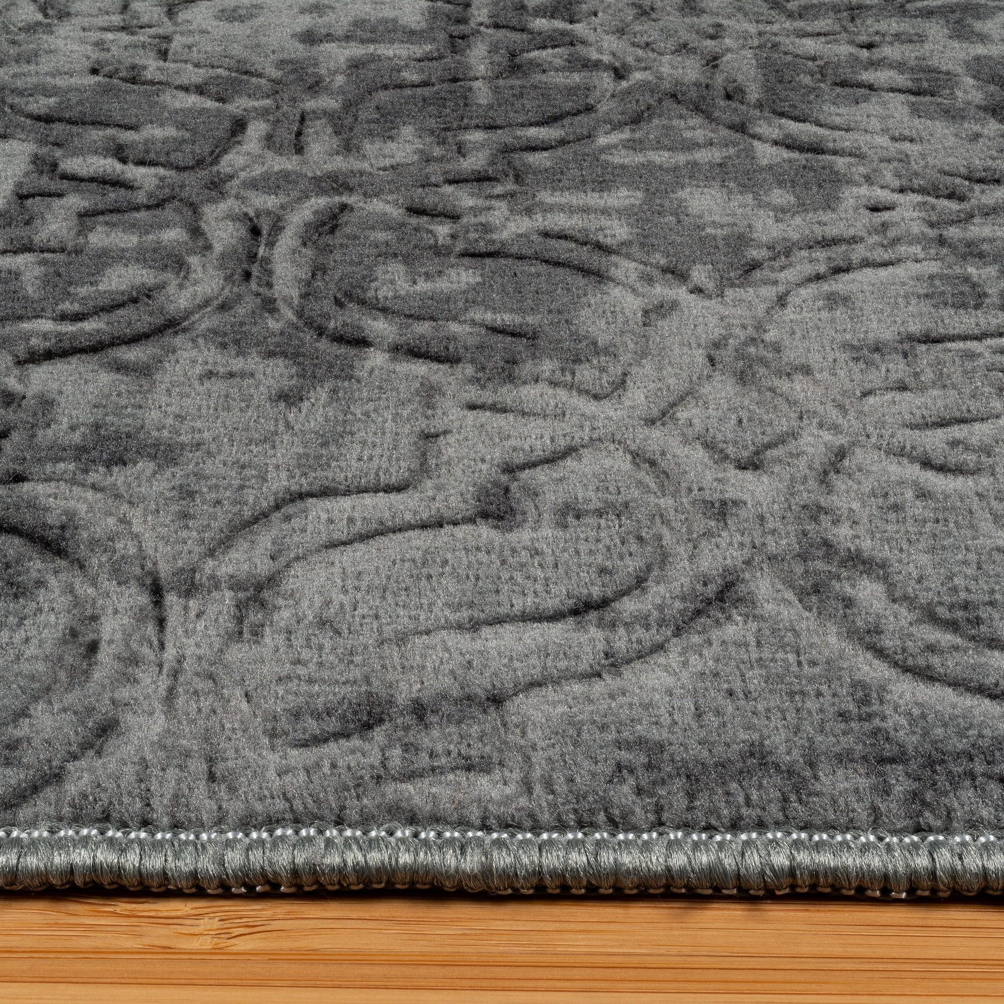 Shadow Thandi Transitional Geometric Charcoal Area Rug, 2x6