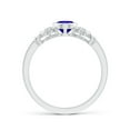 thumbnail image 2 of ANGARA Natural Vintage Style Bezel-Set Oval Tanzanite Ring with Diamonds in 14K White Gold for Women (Size-7x5mm) | December Birthstone, Anniversary, Jewelry Gift for Women | Natural Tanzanite Ring, 2 of 8