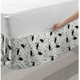 thumbnail image 2 of Bulldog Bed Skirt, Monochrome Doodle Portraits with Paw Traces Best Friend Animal Lover, Elastic Bedskirt Dust Ruffle Wrap Around for Bedding Decor, 4 Sizes, Pale Grey White, by Ambesonne, 2 of 2