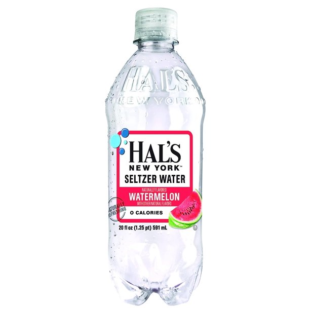 Hal's New York Seltzer Carbonated Watermelon Flavored Sparkling Water