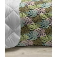thumbnail image 3 of Leaves Down Alternative Comforter, Tropical Theme Exotic Motifs Colorful Dotted Mosntera Leaf Pattern Art Print, Microfiber Quilt for All Season, 5 Sizes, Multicolor, by Ambesonne, 3 of 3
