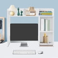 thumbnail image 5 of Modern Desktop Storage Organizer Home Office Desktop Bookshelf Holder Computer Rack Desk Organizer for Space Saving (white), 5 of 14