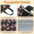 thumbnail image 4 of Pioneer Flower Floral Print Pattern Insulated Lunch Bag for Women & Adults,Large Portable Soft Cooler Lunch Bag,Thermal Food Storage Tote with Pearl Cotton,8.66L,8.75x5.75x9.5 Inch, 4 of 6