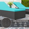 thumbnail image 3 of Turquoise 3-Piece Rattan Lounge Set with Side Table - Outdoor Patio Chaise Loungers & Cushions - Perfect for Deck, Poolside, or Backyard Relaxation, 3 of 7