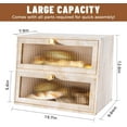 thumbnail image 4 of Vintage Double Layer Bread Box for Kitchen Countertop，Large White Bread Boxes Wooden Breadbox Bread Storage Container Bin Bread Holder(Vintage White), 4 of 17