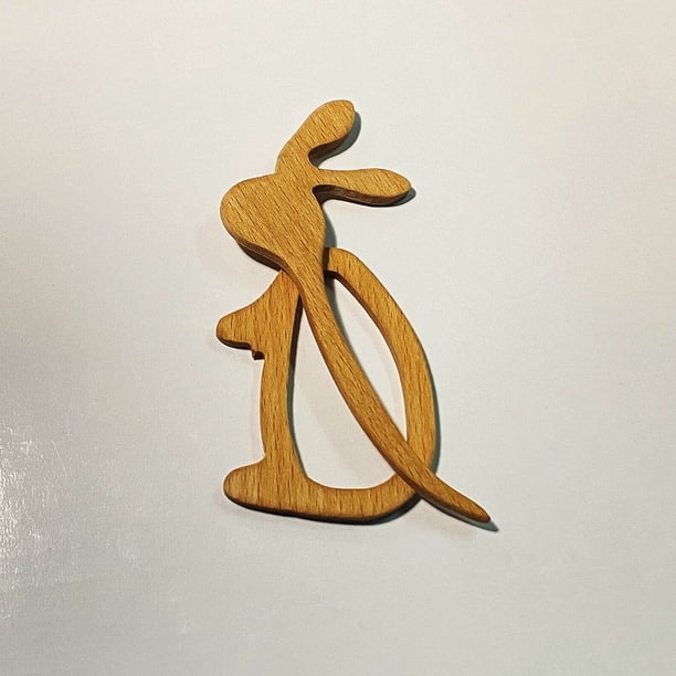 pstuiky Broche de madera con diseño de imagen adorable, broche para suéter, broche vintage para chal, broche de madera natural