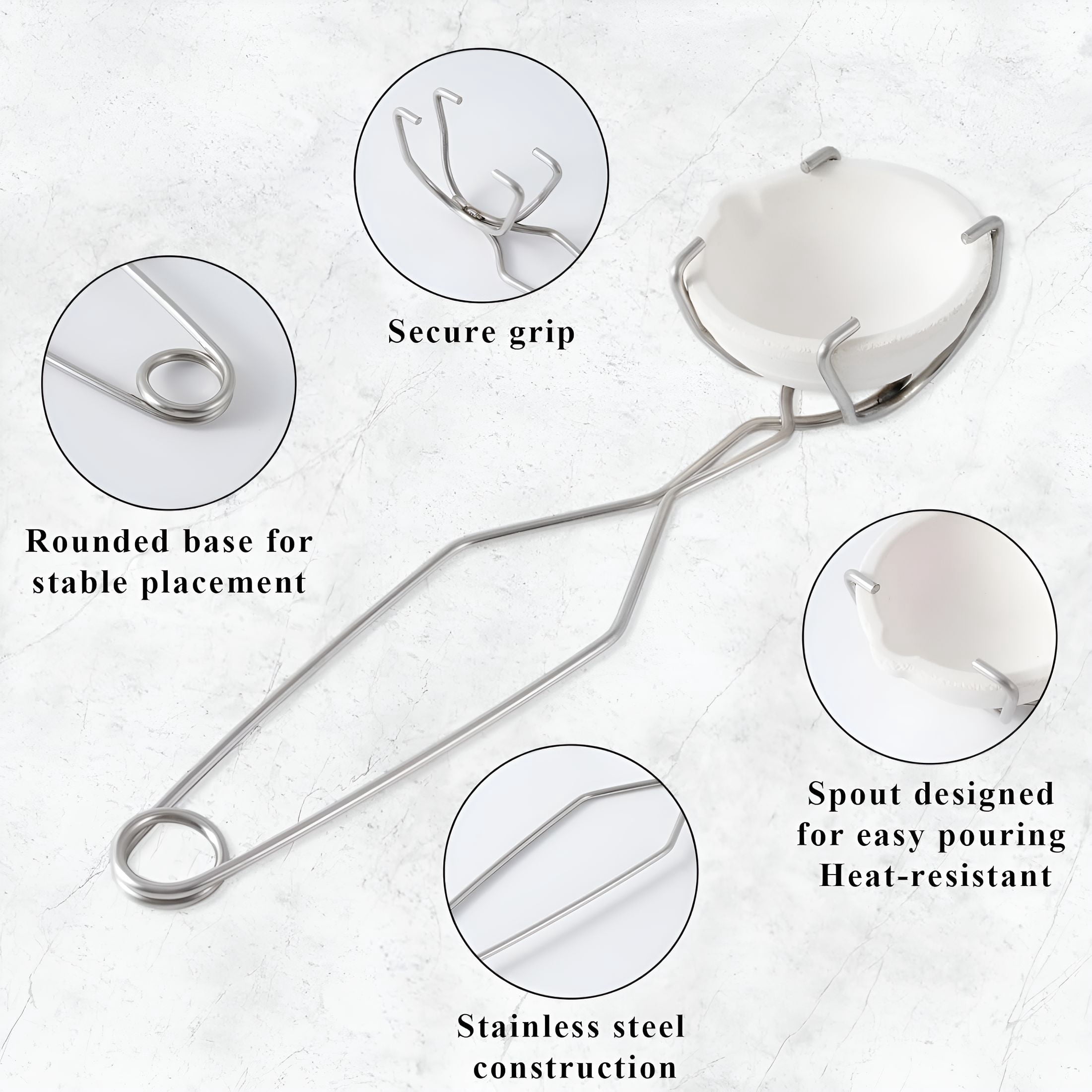EXLEAF 9 Pcs Crucibles for Melting Metal with Work Gloves, 4 Ceramic Crucible and 2 Large Ceramic, Metal Casting Kit with 2 Crucible Tongs