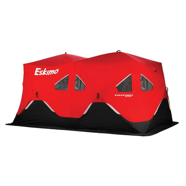 Eskimo FatFish Portable 79 Person Pop Up Ice Fishing Shanty Shack