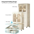 thumbnail image 2 of 25.59" Side Wide Folding Wardrobe , 25.59"×15.75"×70.87 ", With Magnetic Door, Plastic Storage Cabinet With Wheels, 2 of 9