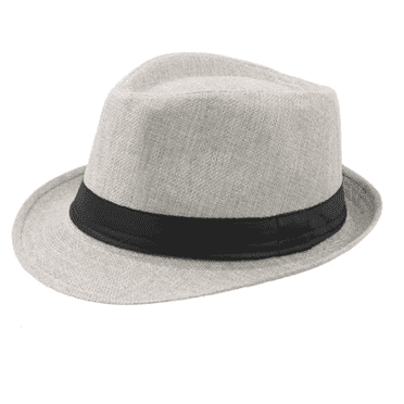 TELOLY Sun Hat Men and Women Summer Sun Protection Breathable Jazz Hat Top Hat One Size Fits All Imitation Linen Black Curled Edge Beach Hat Hats for Men,Light Gray
