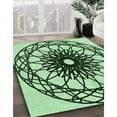 thumbnail image 3 of Ahgly Company Machine Washable Indoor Rectangle Transitional Medium Forest Green Area Rugs, 4' x 6', 3 of 7