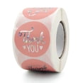 thumbnail image 1 of Pink Silver Thank You Stickers in1.5" in 1 Roll for Festival Cards Floral Bouquets, Gift Wraps, Tags, Mailer Bags for Birthday, 1 of 5