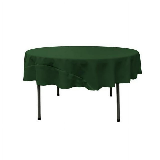 LA Linen TCpop72R-GreenHuP20 Nappe en Popeline de Polyester Vert Chasseur - 72 Po Ronde