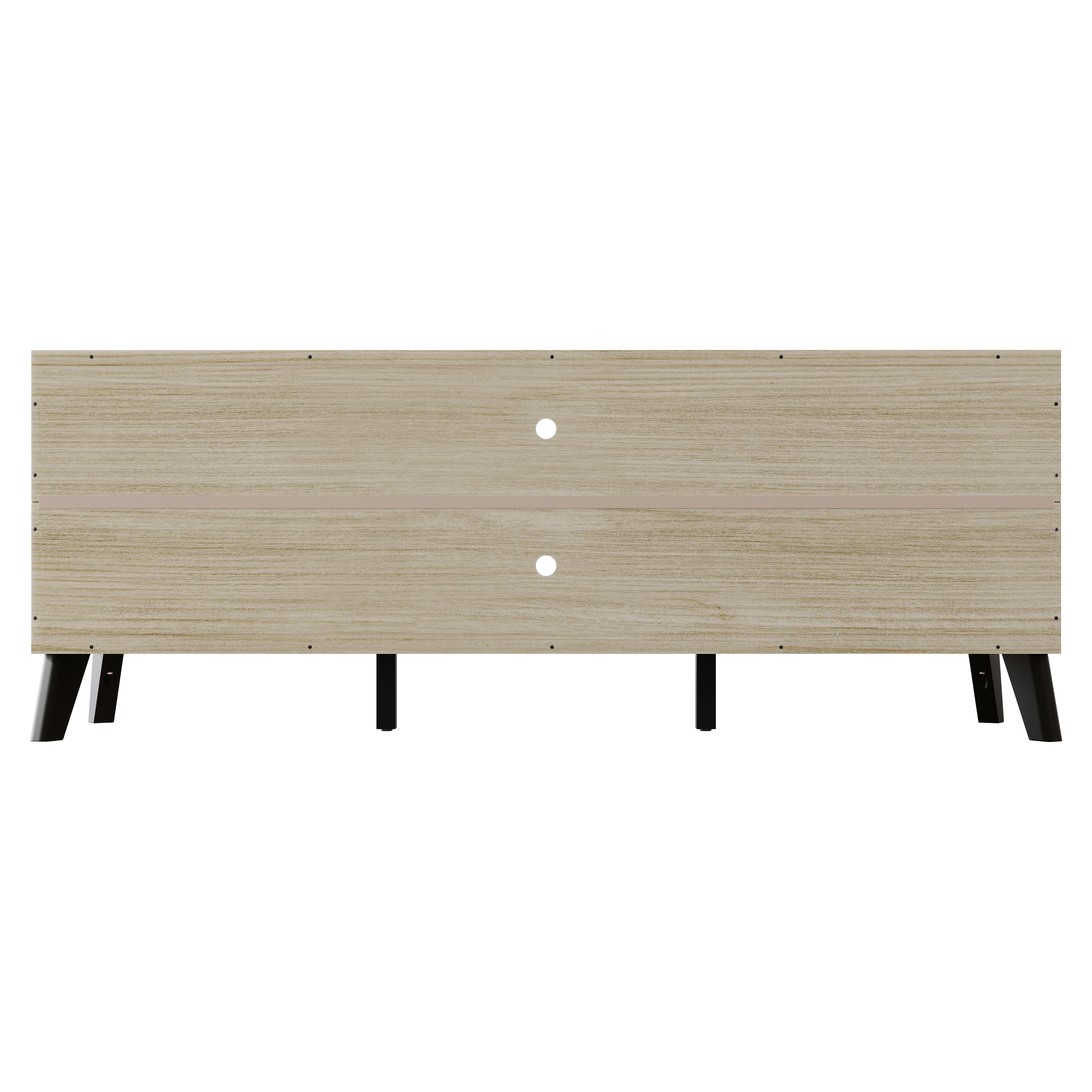 Home Design Emersyn TV Stand with Spacious Storage and Sleek Design, Natural Oak, Easy Assembly