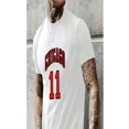 thumbnail image 4 of Men's 'CHICAGO #11' Color Blocking Print Short Sleeve Crew Neck T-shirt, Casual Stylish As Gift Tee For Adult, Men, Women, Teen, Teenager, Adolescent, Youth, 4 of 7