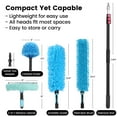 thumbnail image 3 of Active Mind Ltd 3.8-12FT Telescoping Cleaning Pole Kit, Heavy Duty Squeegee & Cobweb Duster for Gutters, Ceiling Fans, Wall Corners - Adjustable Gutter & Pool Maintenance Tool, 3 of 9