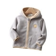 thumbnail image 2 of Esaierr Toddler Girls Boys Hooded Fleece Jacket for Kids Winter Coat Warm Long-Sleeved Simple Zip Outwear for 1-9Y, 2 of 5
