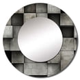 thumbnail image 2 of Designart "Concrete Wall Optical Art" Brick Rund Mirror For Wall Decor - Large Grey Round Printed Mirror -Modern Round Living Room Mirror - 23" x 23", 2 of 6