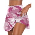 thumbnail image 3 of Falda pantalón activa para mujer, falda de tenis plisada elástica atlética para correr, Golf, entrenamiento, pantalones cortos de Fitness con estampado de camuflaje, 3 of 5