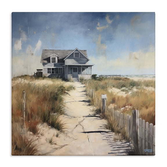 Stupell Industries Shabby Chic Coastal Beach House Canvas Art, 24 x 24, by RB