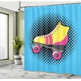 thumbnail image 4 of Ambesonne Pop Culture Shower Curtain, Skate on Halftone Dots, 69"Wx70"L, Sky Blue Yellow Pink, 4 of 4