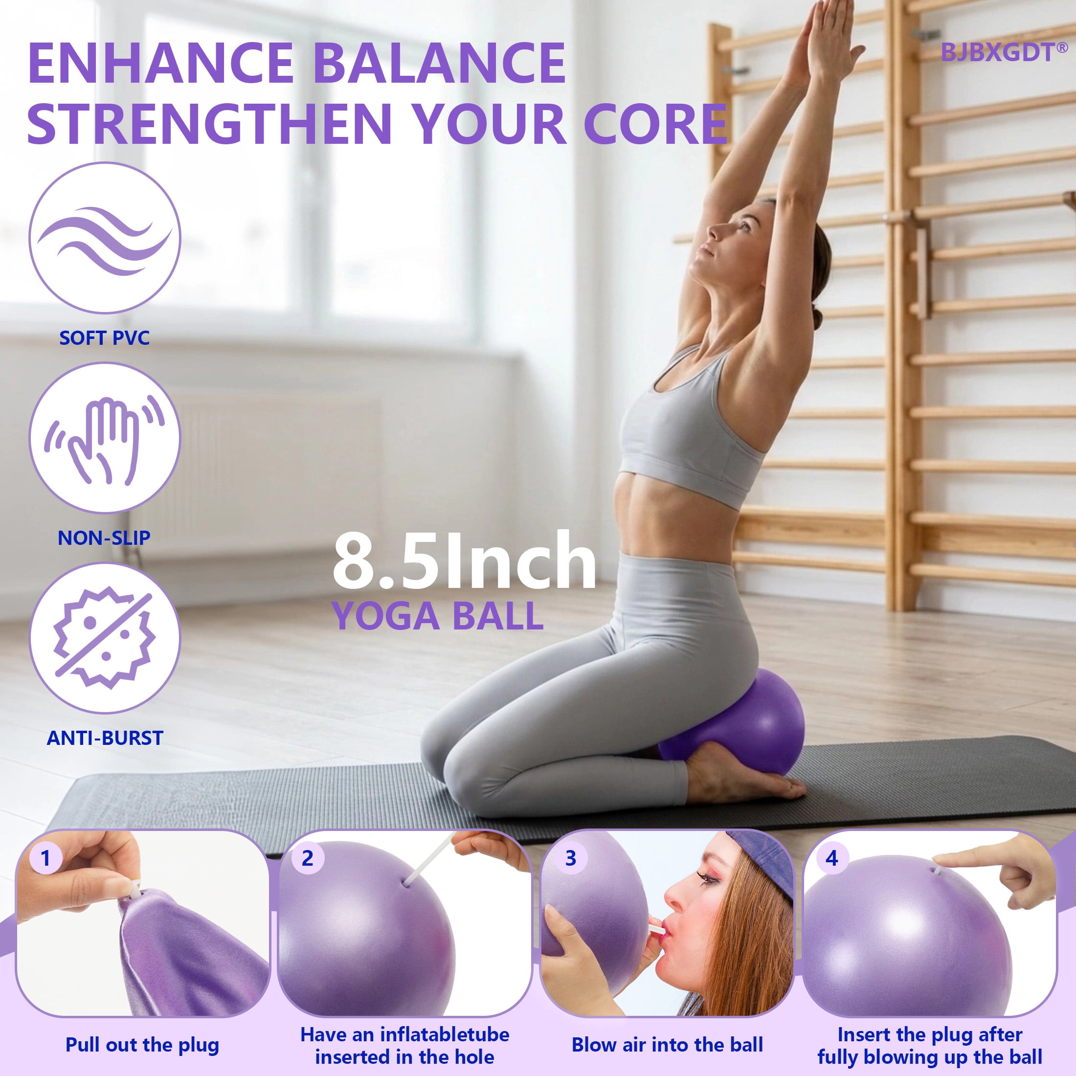 Pilates Ring Circle Set 18 Pcs Exercise Equipment Accessories for Women, Workouts Pilates Ball Stretching Strap for Women's Home Workouts & Beginners