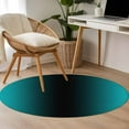thumbnail image 5 of Teal Black Ombre 3ft Area Rug, Gradient Contemporary Abstract Art Washable Non-Slip Small Round Rugs for Entryway Bedroom Kitchen, Soft Circle Carpet for Dining Room, Playroom Nursery Rug, 5 of 9