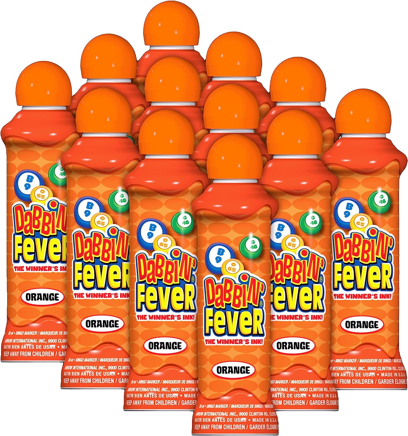 Dabbin' Fever One Dozen 3 ounce Bingo Daubers 10 Colors (Orange