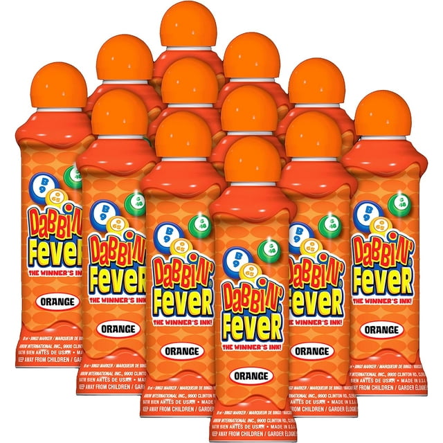 Dabbin' Fever One Dozen 3 ounce Bingo Daubers 10 Colors (Orange