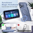 thumbnail image 3 of for iPhone 11 Pro Case with Magnetic Invisible Ring Stand [Full Camera Lens Protection] [Compatible with Mag-Safe] Military-Grade Matte Translucent Slim Phone Cases for iPhone 11 Pro 5.8"Blue2, 3 of 13