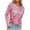 Pink, variant on Long Sleeve Shirts for Women Y2k Metallic Shirt Crewneck Loose Shiny Blouse Disco Party Clubwear
