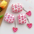 thumbnail image 4 of Étui Cœur Rose pour Filles pour AirPods Pro Coque Texturée Protection pour Écouteurs AirPods 2 3 3ème Coque Souple IMD avec Porte-Clés pour AirPods Pro 2, 4 of 6