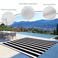 thumbnail image 5 of Black Striped Indoor Outdoor Rugs 5x8 Ft, Black and White Stripes Outdoor Patio Rugs Mat Washable Outside Area Rugs Carpet for Porch Deck RV Camping Pool Balcony Backyard, 5 of 9