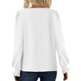thumbnail image 4 of XuJwPNcy Women's Puff Long Sleeve Shirts Casual Baggy V Neck Blouses Tops Lightweight Fall Textured Tops, 4 of 6