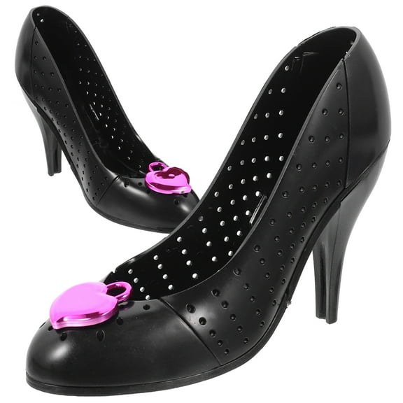 OFFIGAM 2Pcs Black High Heel Cake Toppers Plastic Baking Decorations for Party Cakes and