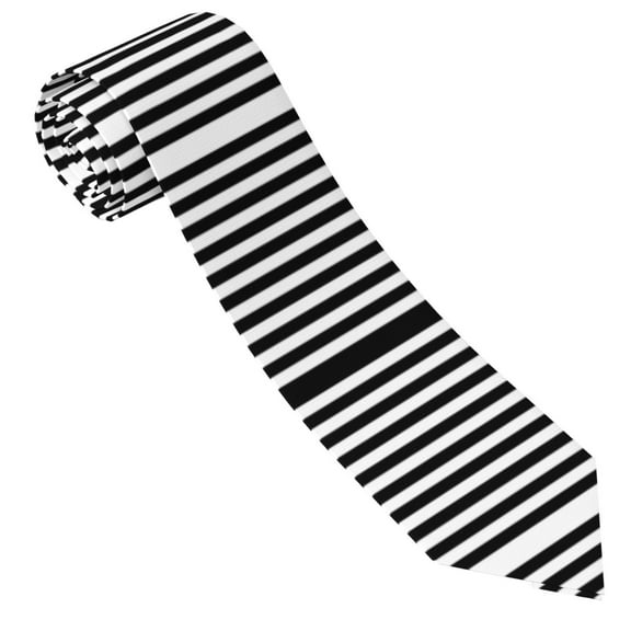 Men'S Black And White Stripe Fashion Business Wedding Neckties Ties
