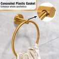 thumbnail image 3 of Brushed Gold Towel Ring for Bathroom, SUS304 Stainless Steel Hand Towel Holder Wall Mounted, Modern Simple Round Kitchen Hand Towel Ring with Hardware Accessories, 3 of 5