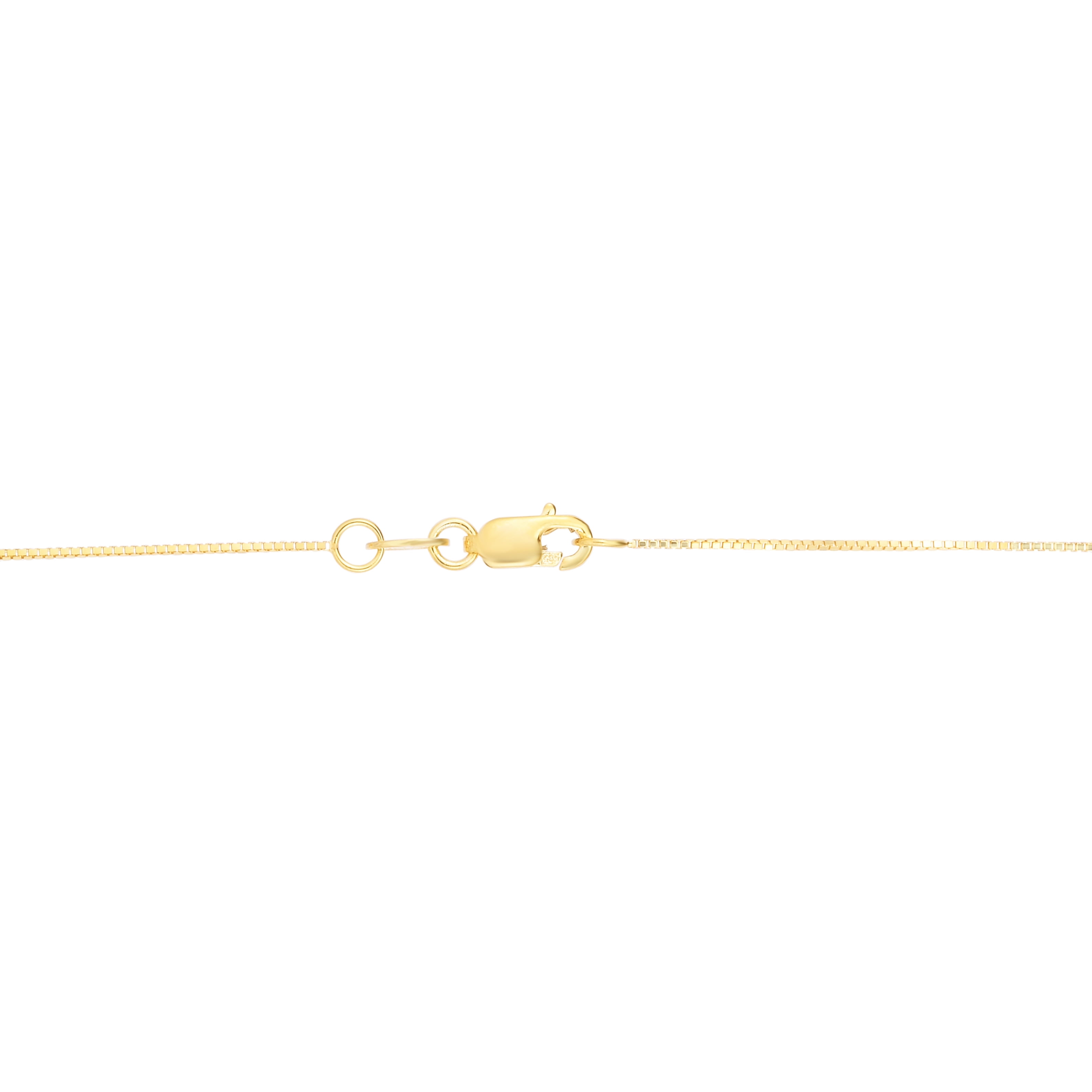 14K Yellow Gold Block Initial "G" Necklace on 18" Box Chain with Lobster Clasp