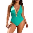 thumbnail image 3 of Aboser Womens Cutout One Piece Swimsuit with Ring Linked Push Up Backless Monokini Bathing Suit Tummy Control Swimwear for Beach Vacation, 3 of 8
