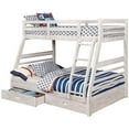thumbnail image 2 of Furniture of America Tomi Wood Twin over Full Storage Bunk Bed in Brushed White, 2 of 6