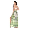 thumbnail image 3 of FORMRS Womens Long Sarong Beach Wrap Semi-Sheer Bikini Skirt Bathing Swimsuit Cover Up, Green Martini Glass, 3 of 7
