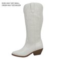 thumbnail image 2 of Soda Women's Faux Leather Stitching Cowboy Knee High Boots, White, 9 M US, 2 of 5